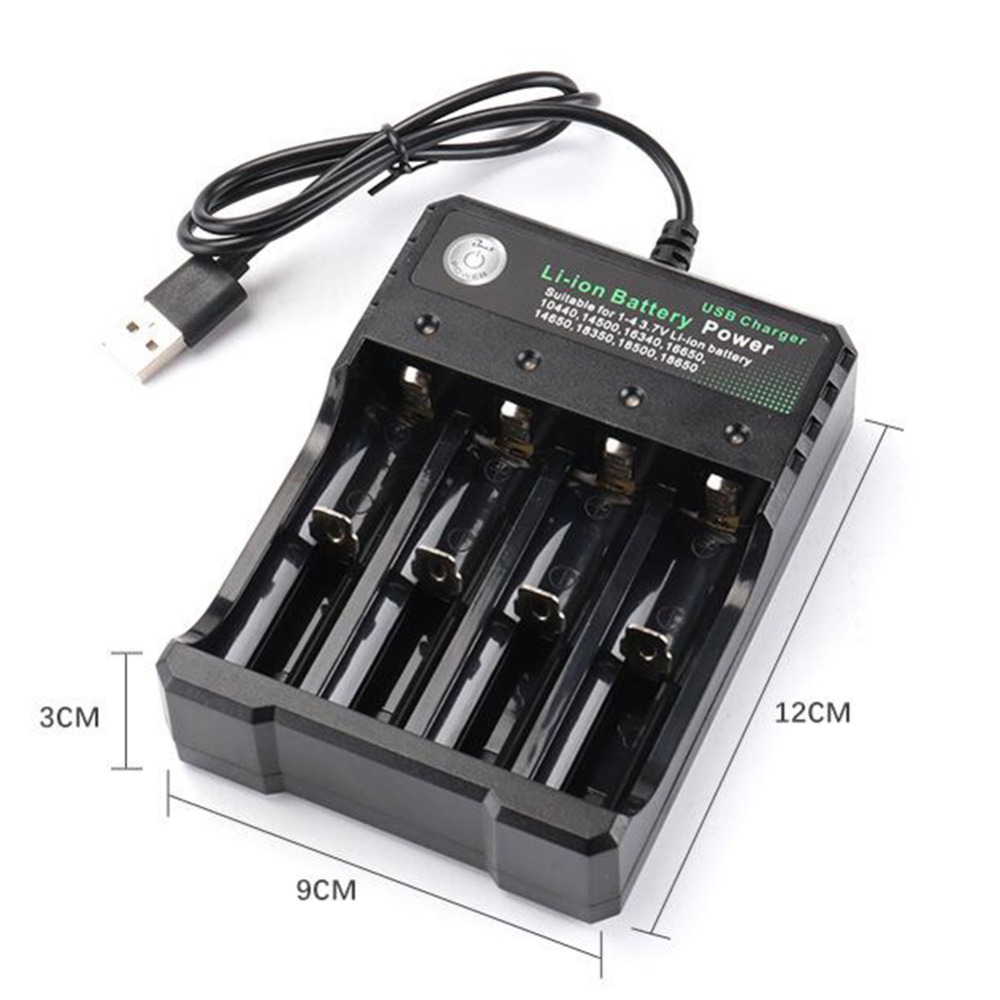 18650 Battery Charger 1/2/4 Slots Dual 18650 Charging 3.7V Rechargeable Lithium Battery USB Charger For 16340 14500 18650 — image 3